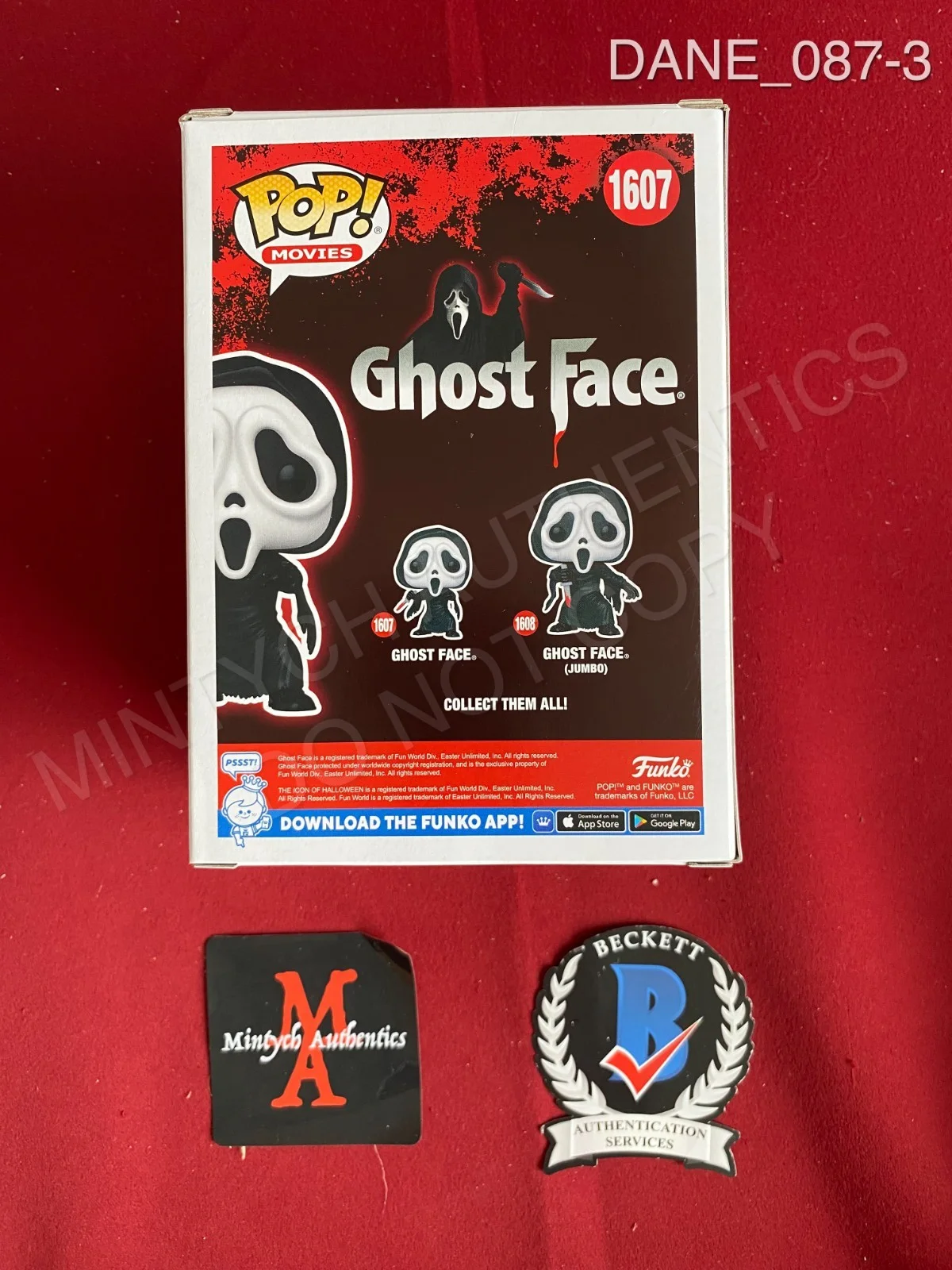 Kraig Dane — Kraig Dane autographed signed Ghost Face Funko Pop #1607 Scream 7 Beckett COA, изображение 3