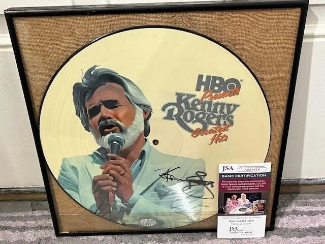 KENNY ROGERS "HBO Presents" Greatest Hits Signed Autographed Framed 12 x 12" JSA, image 2