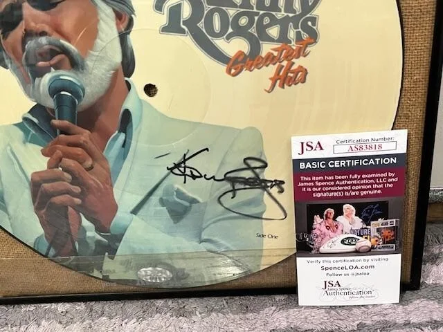 KENNY ROGERS "HBO Presents" Greatest Hits Signed Autographed Framed 12 x 12" JSA, image 3