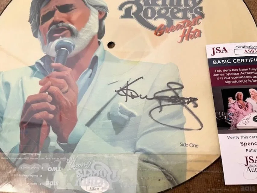 KENNY ROGERS "HBO Presents" Greatest Hits Signed Autographed Framed 12 x 12" JSA, image 5