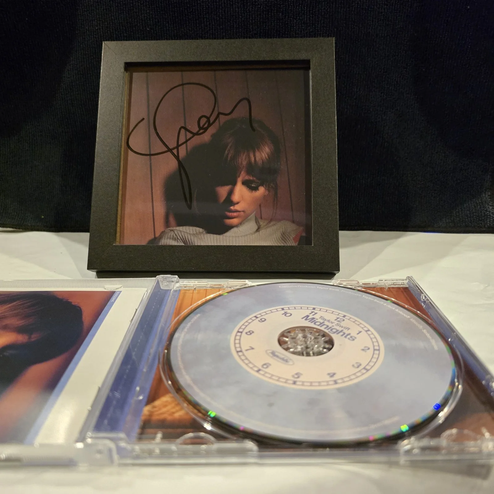 SIGNED Taylor Swift Midnights Moonstone CD Framed, image 2