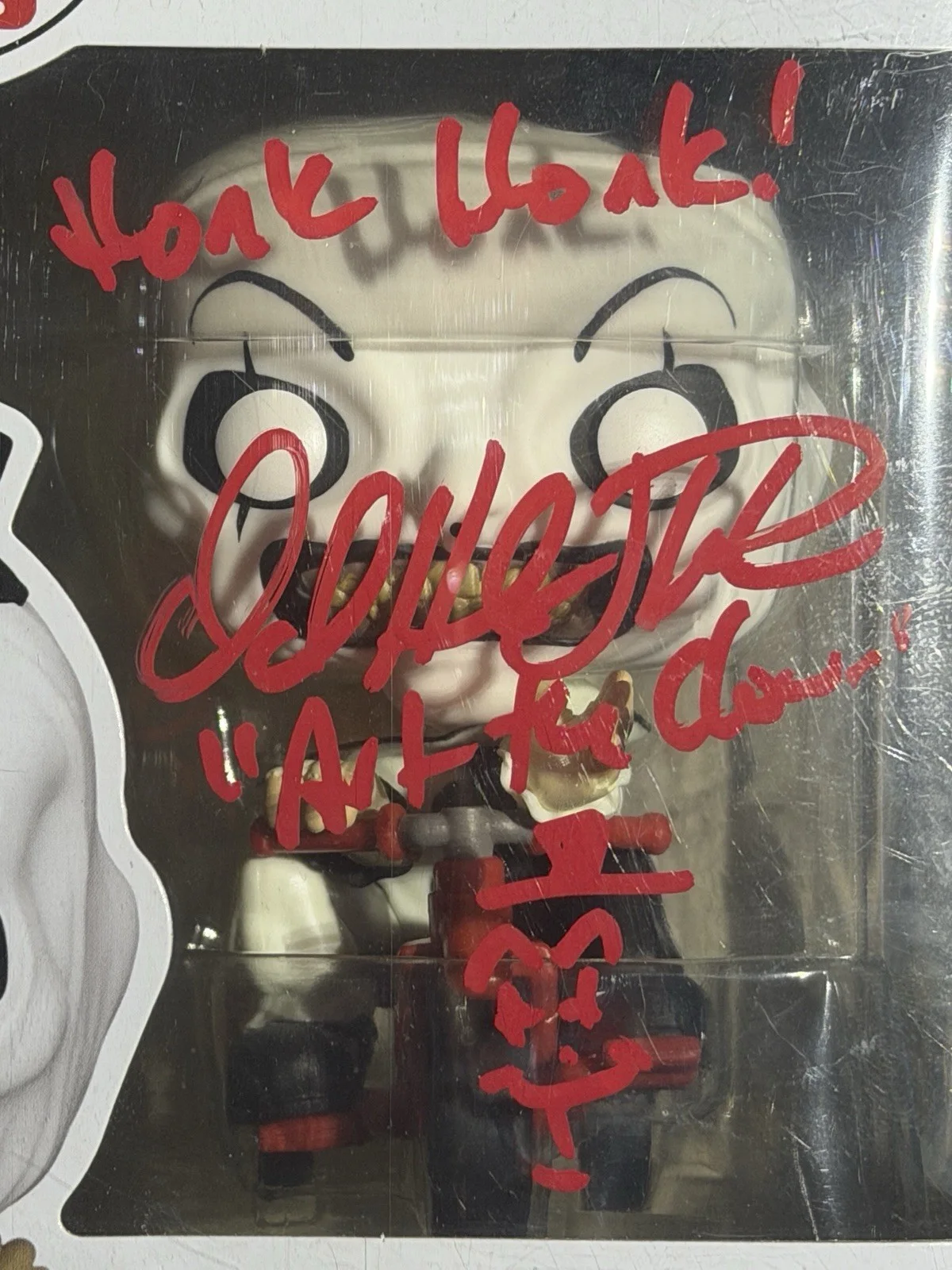 David Howard Thornton Signed Art The Clown W/Sketch & Insc. Funko Pop (JSA COA), изображение 2