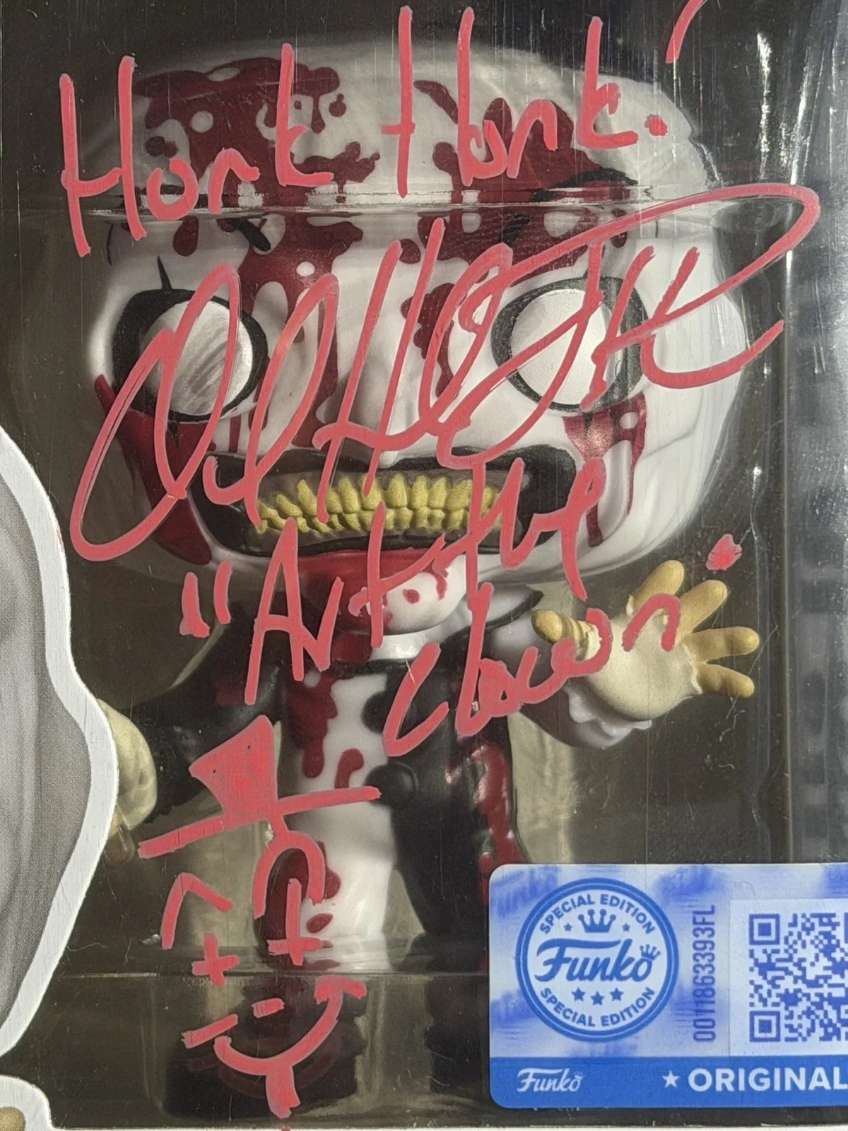 David Howard Thornton — David Howard Thornton Signed Art The Clown W/Sketch & Insc. Funko Pop (JSA COA), изображение 2