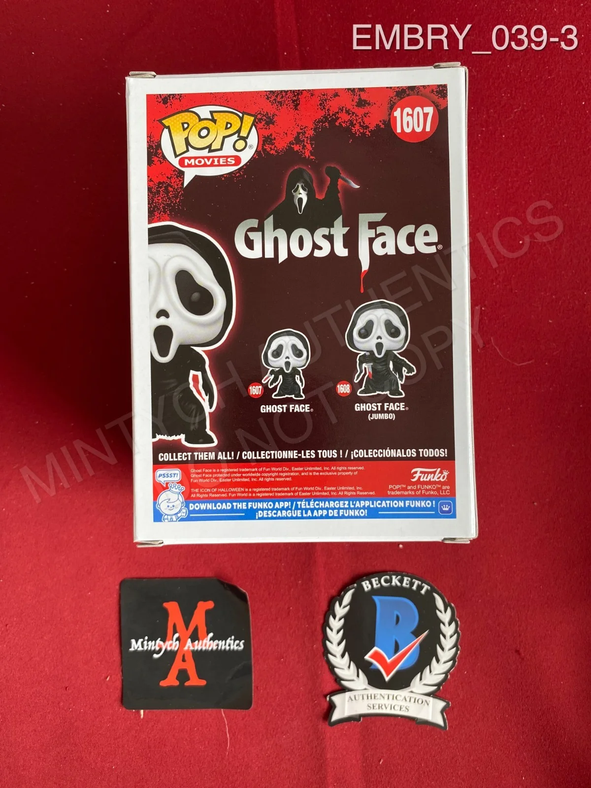 Ethan Embry — Ethan Embry autographed signed Ghost Face Funko Pop #1607 Scream 7 Beckett Marco, image 3