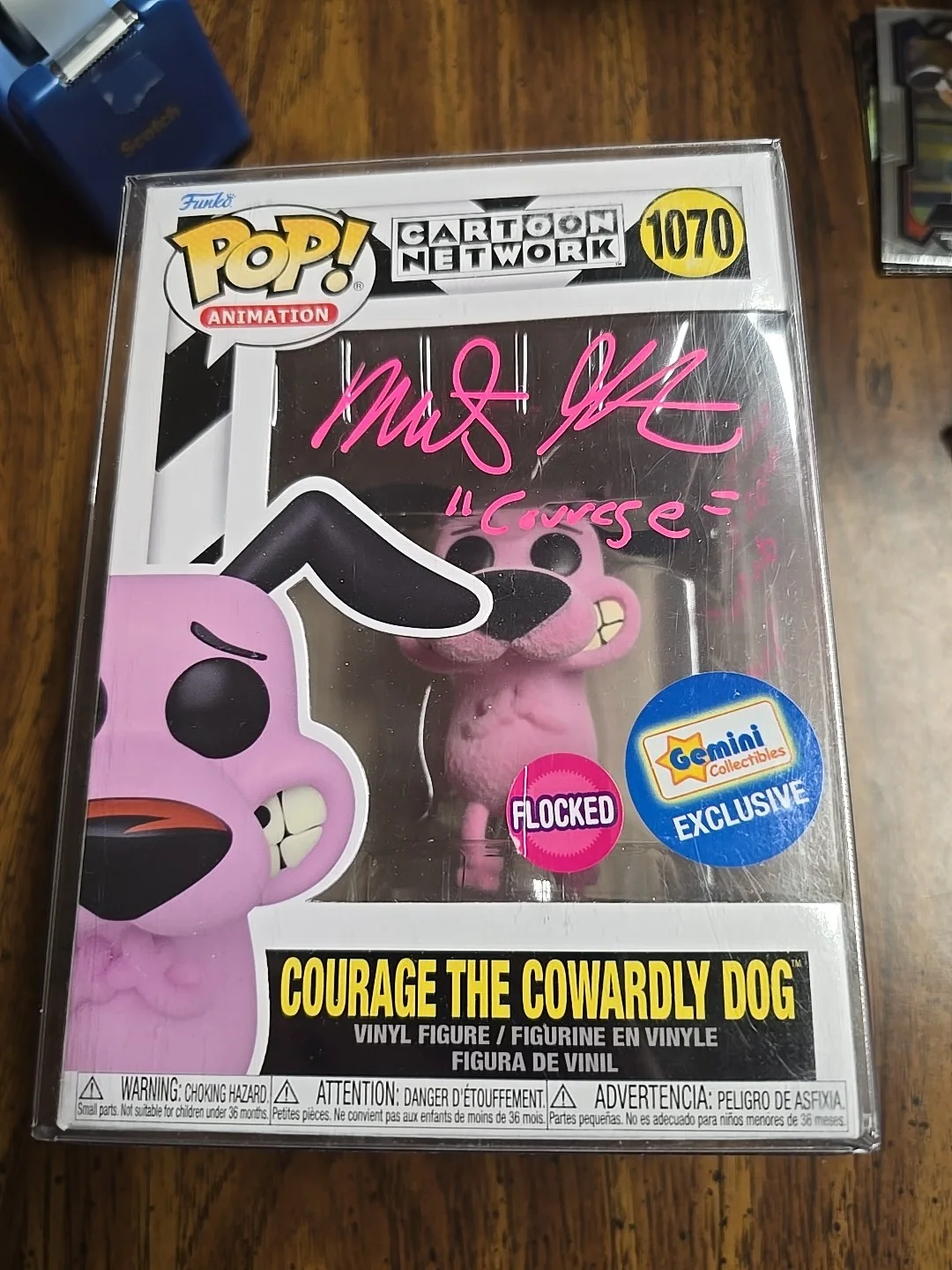 Marty Grabstein — MARTY GRABSTEIN Signed COURAGE COWARDLY DOG FLOCKED FUNKO POP EXCLUSIVE JSA COA