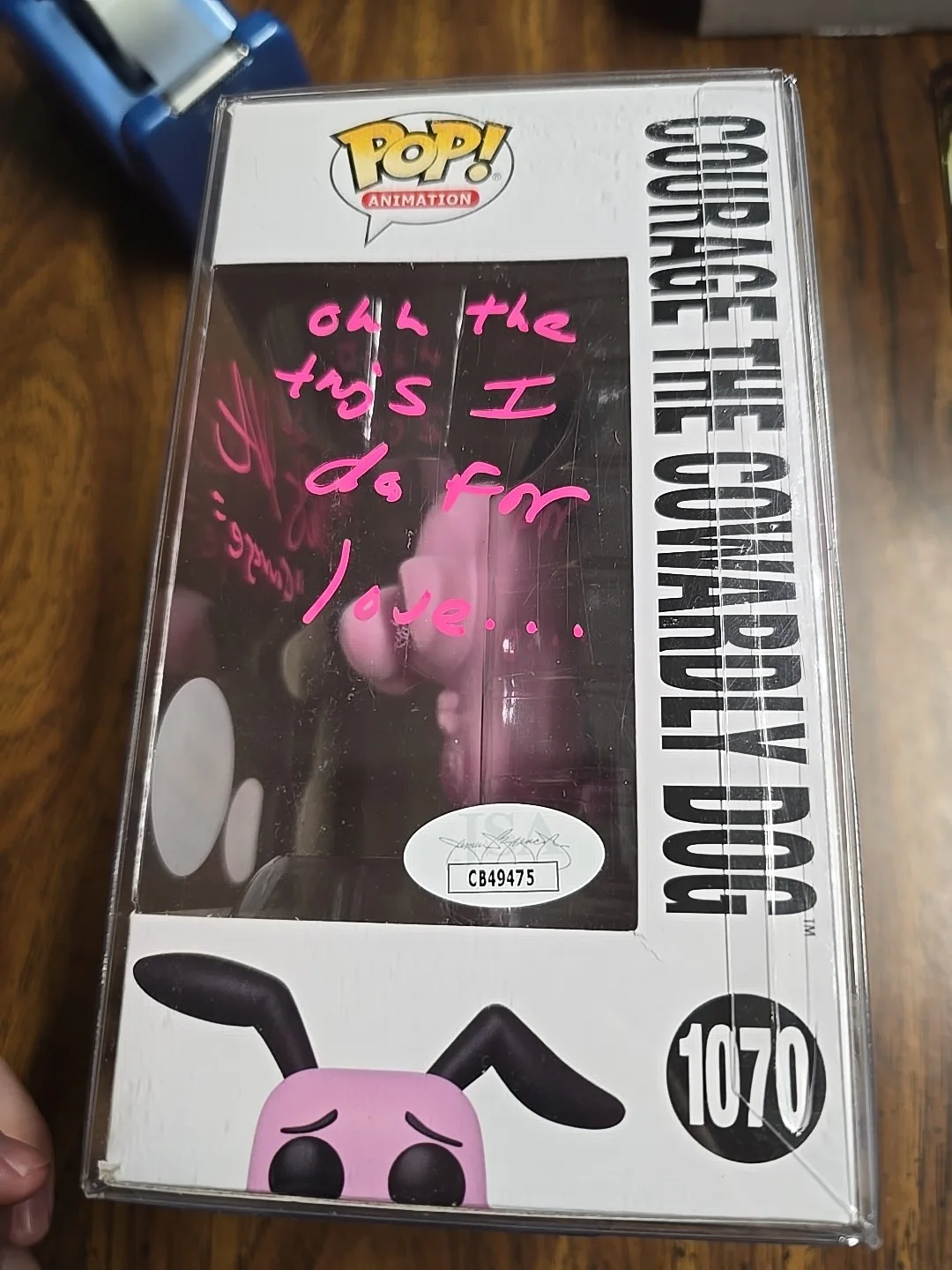 Marty Grabstein — MARTY GRABSTEIN Signed COURAGE COWARDLY DOG FLOCKED FUNKO POP EXCLUSIVE JSA COA, image 2