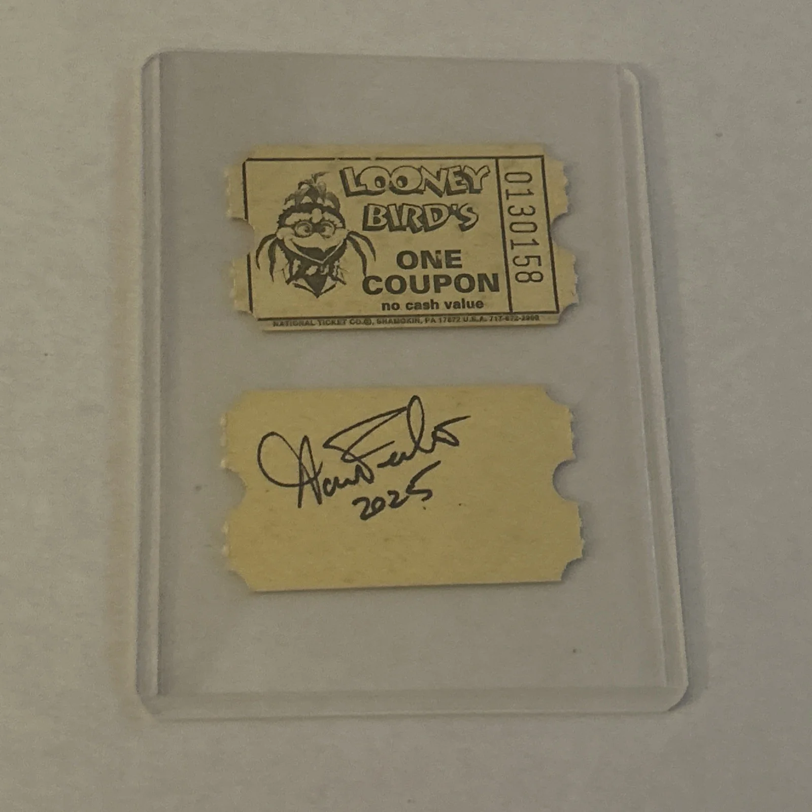 The Rock a fire Explosion Looney Birds Tickets signed by Aaron Fechter, изображение 2