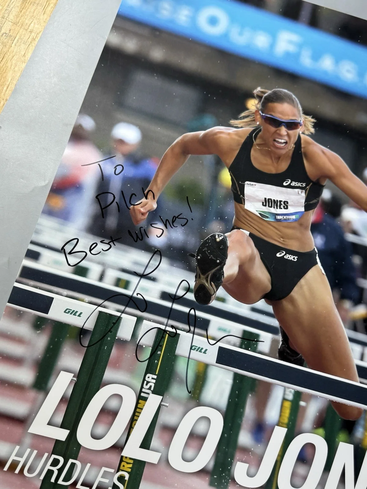 Lolo Jones Signed Poster LG394, image 2
