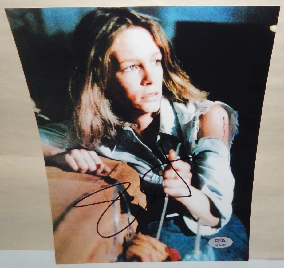 Jamie Lee Curtis — JAMIE LEE CURTIS Signed / Autographed HALLOWEEN 8 x 10 Color Photo Actor PSA COA