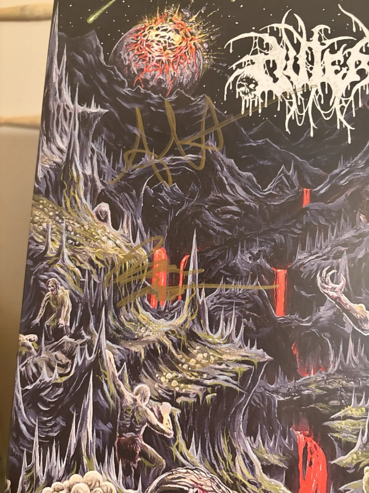 Outer Heaven Realms of Eternal Decay Autographed Colored Vinyl Record, image 2