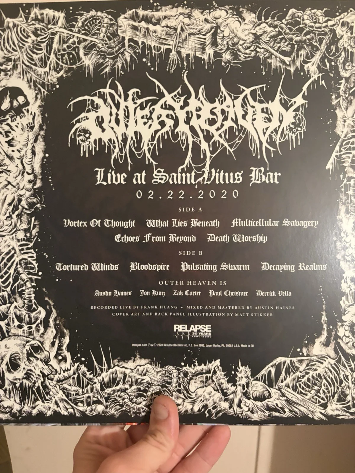 Outer Heaven Live at Saint Vitus Bar 02.22.2020 Autographed Vinyl Record, изображение 4