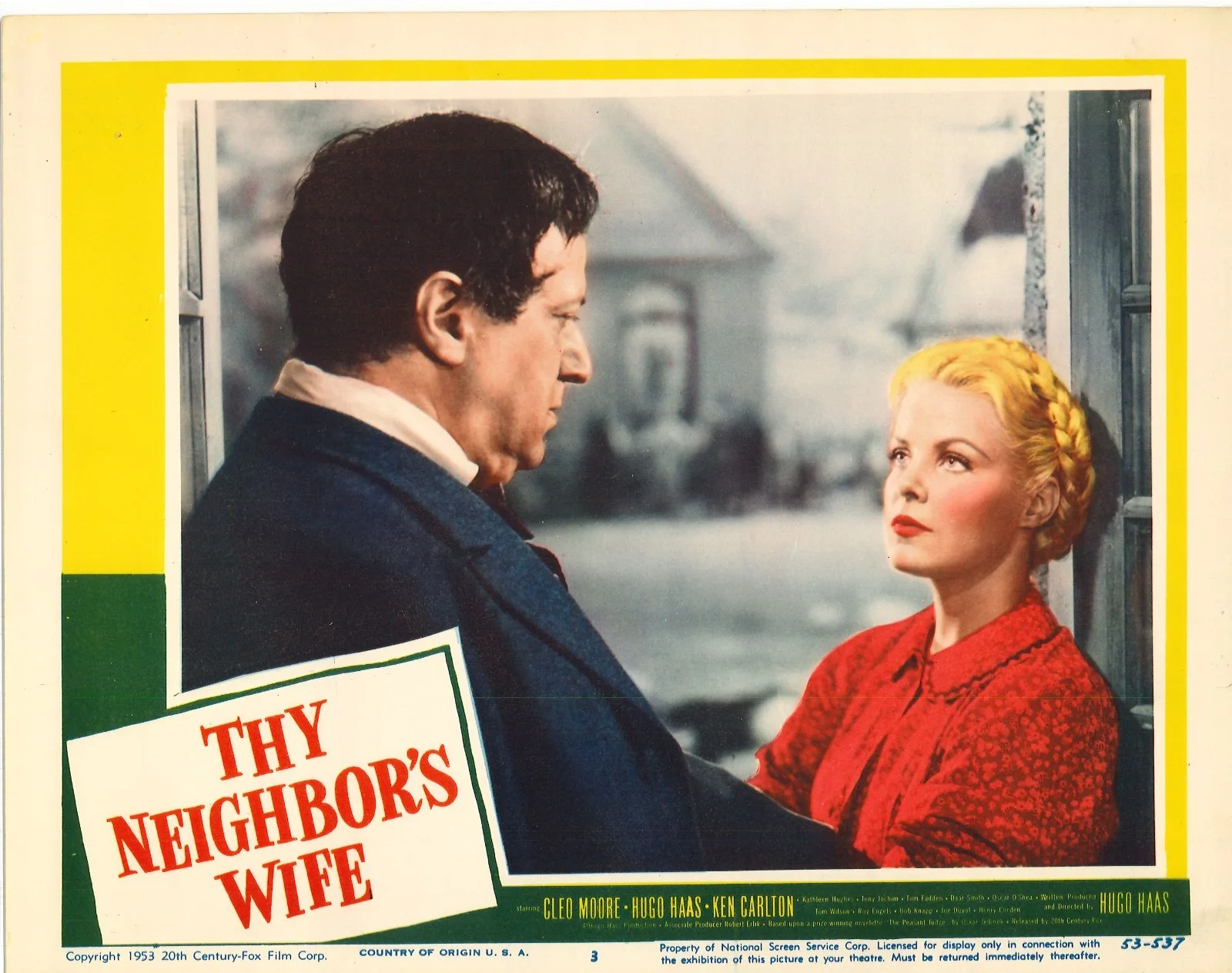 Thy Neighbours Wife 2x ORIGINAL US Lobby Cards Cleo Moore Hugo Haas 1953, изображение 3