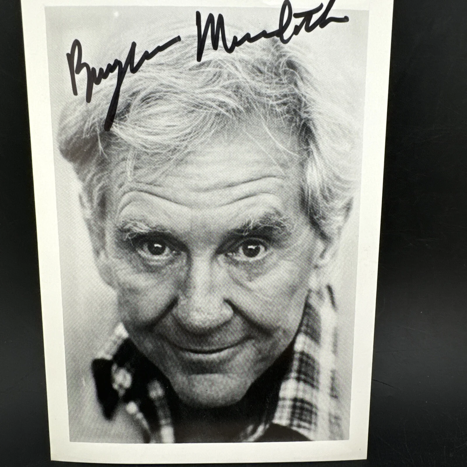Burgess Meredith — BURGESS MEREDITH signed picture5X7 vintageAutograph b&w Rocky Penguin Batman, изображение 2