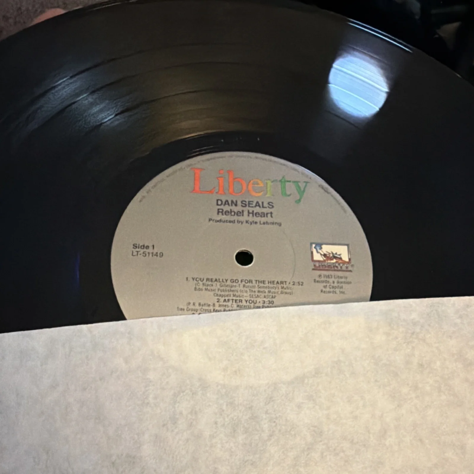 Dan Seals Rebel Heart Original Signed Vinyl Record Autographed Music, изображение 3
