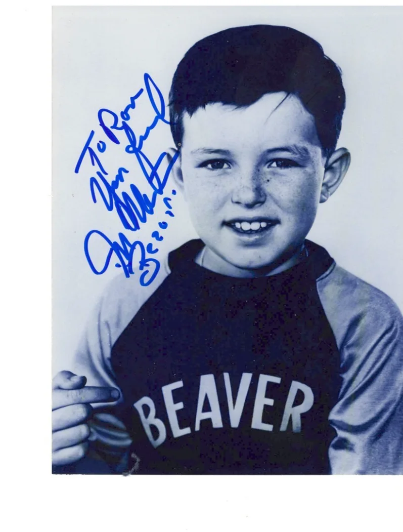 Jerry Mathers — Jerry Mathers Signed 7x5 B&W Photo — Theodore Beaver Cleaver