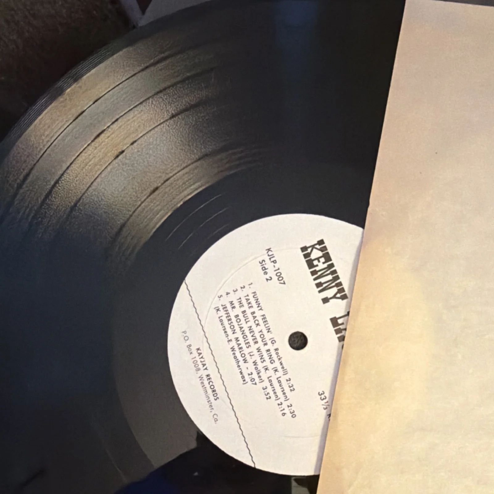 Kenny Laursen Original Signed Vinyl Record Autographed Music, изображение 4