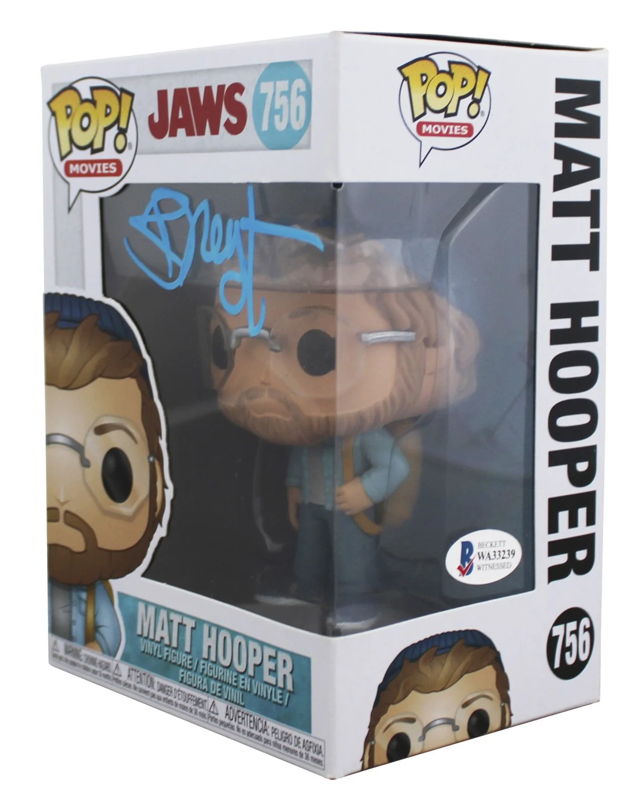Richard Dreyfuss — Richard Dreyfuss Jaws Signed Matt Hooper #756 Funko Pop Figure BAS Wit #WA333239, изображение 2