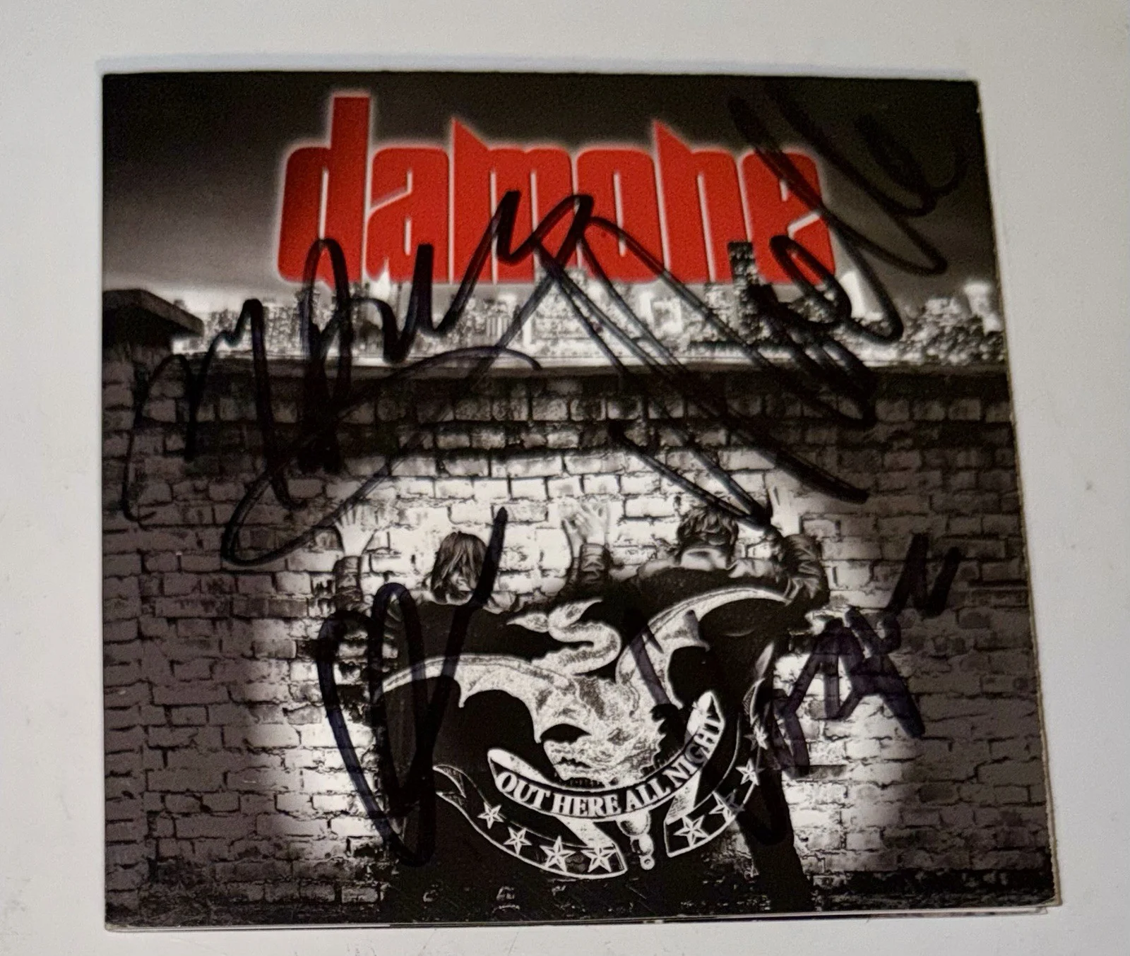 Damone Band SIGNED CD Insert Out Here All Night Autographed Poster VG, image 2