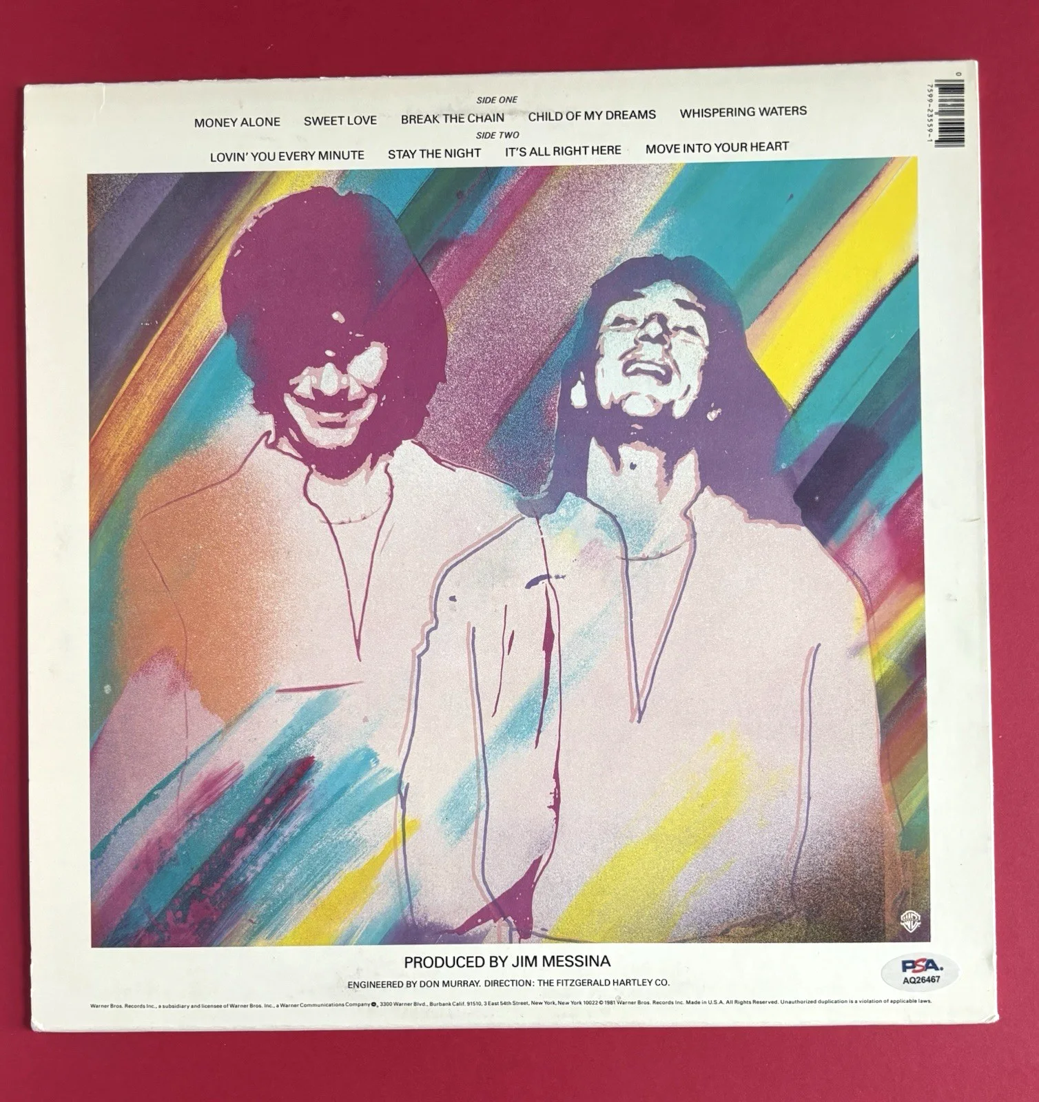 JIM MESSINA Signed MESSINA LP Vinyl Album PSA DNA COA Kenny Loggins And, изображение 5