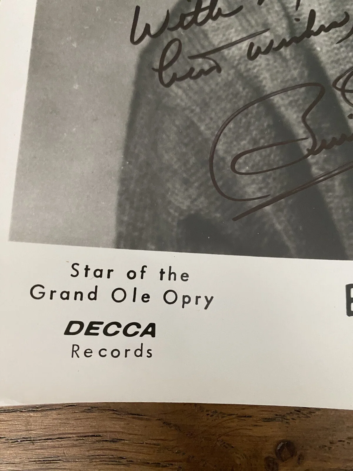 Star of the Grand Ole Opry Bill Anderson signed 8x10 photo Original Rare, изображение 2