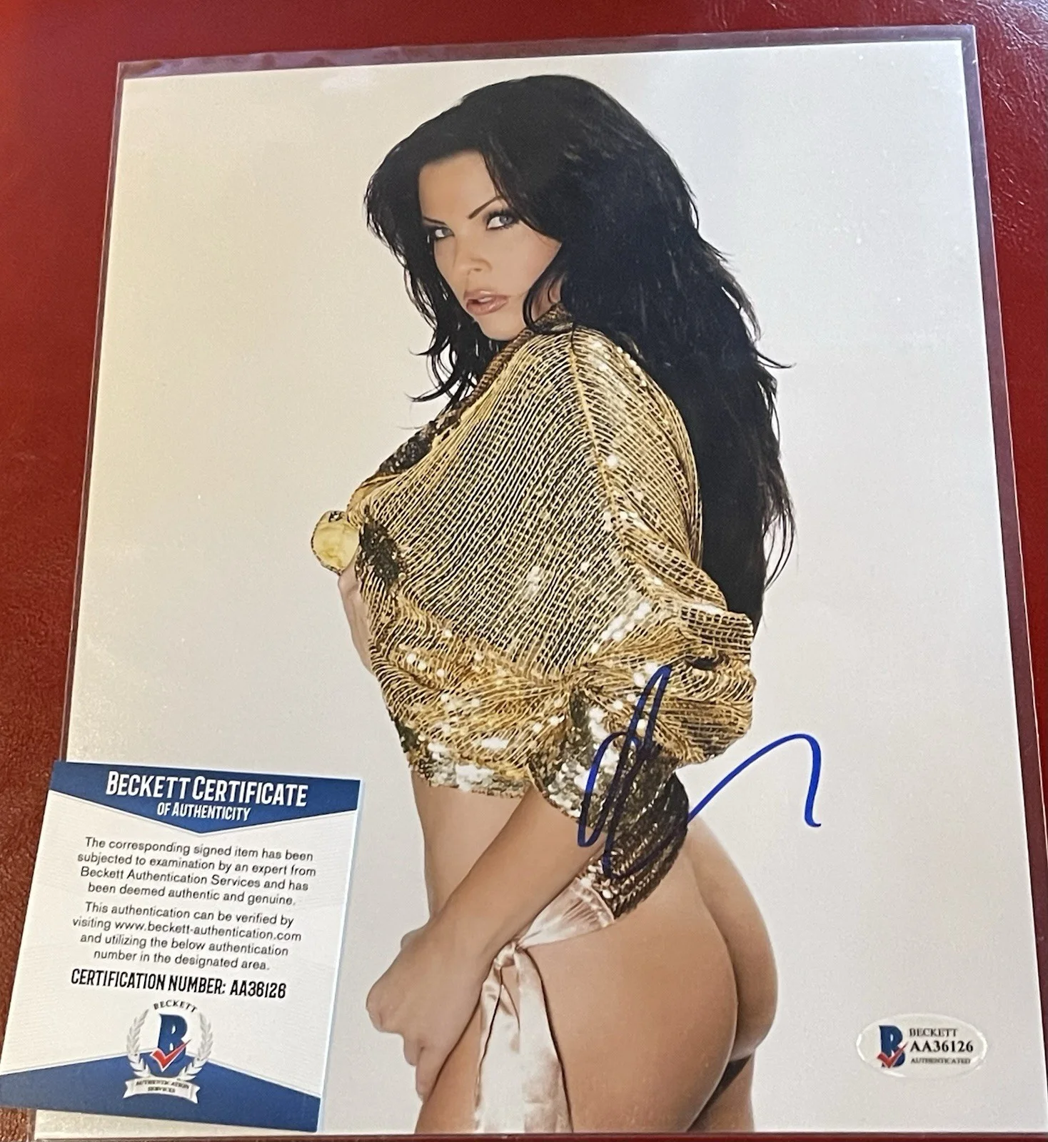 CHRISTA CAMPBELL — BAS COA CHRISTA CAMPBELL SIGNED 8X10 PLAYBOY PHOTO BECKETT