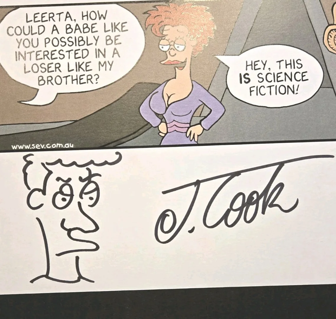 John Cook — 1998 Signed Sev Trek Forager J. Cook Star Voyager Parody Limited Print #5/10, изображение 3