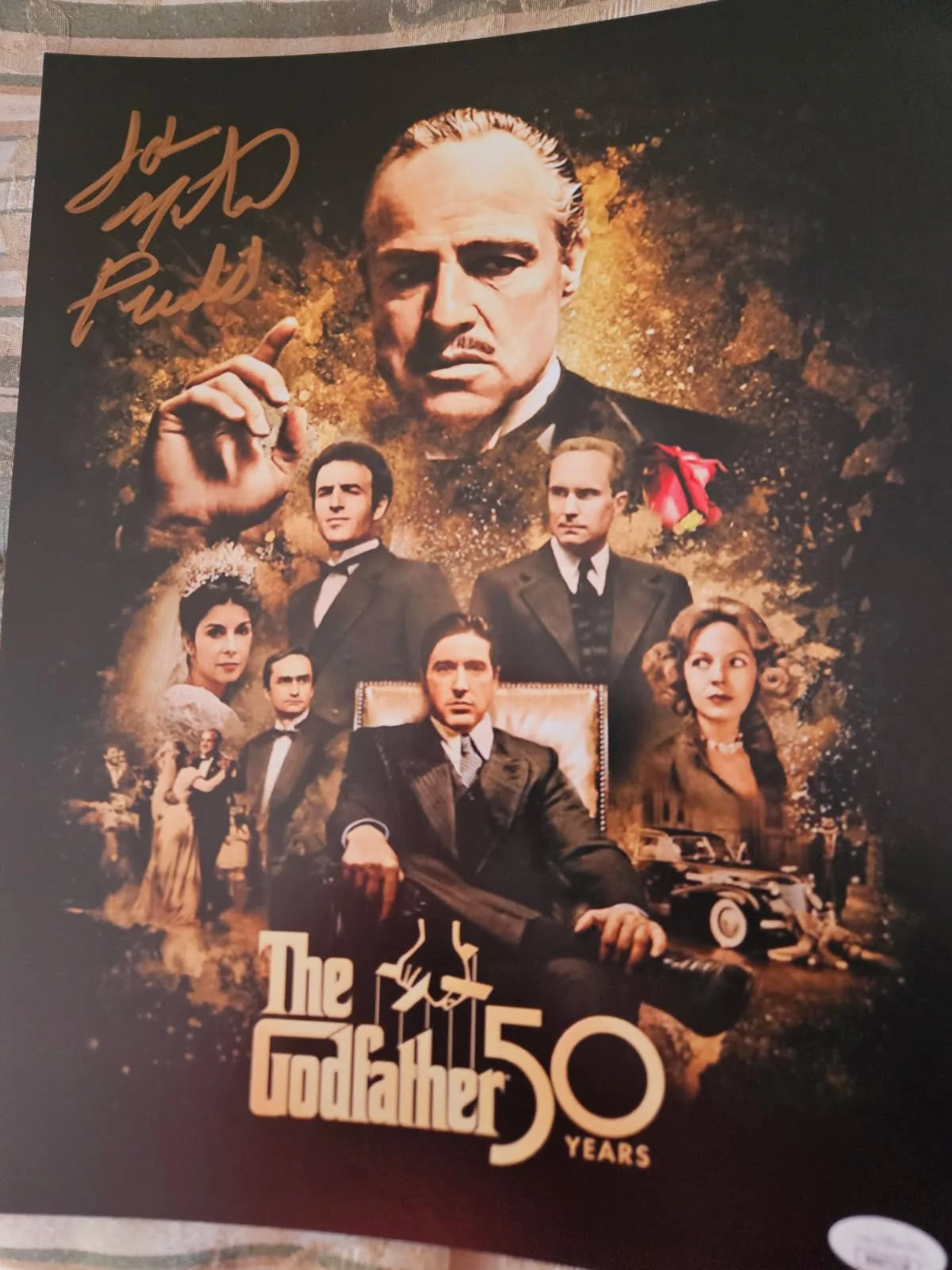 John Martino — Godfather Paulie John Martino autographed 11x14 50th Ann. Photo JSA Certified