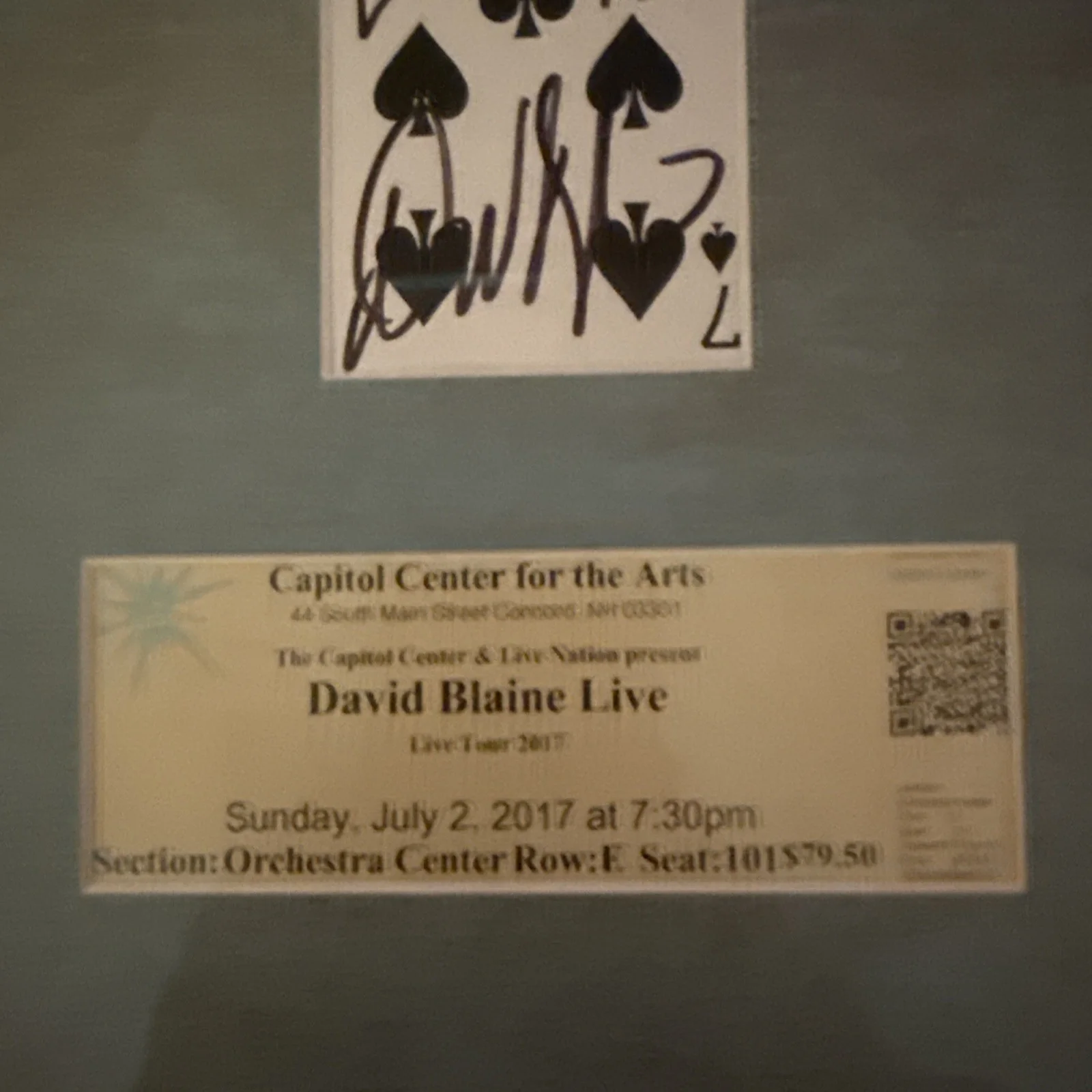 David Blaine Signed Card And Ticket, image 2