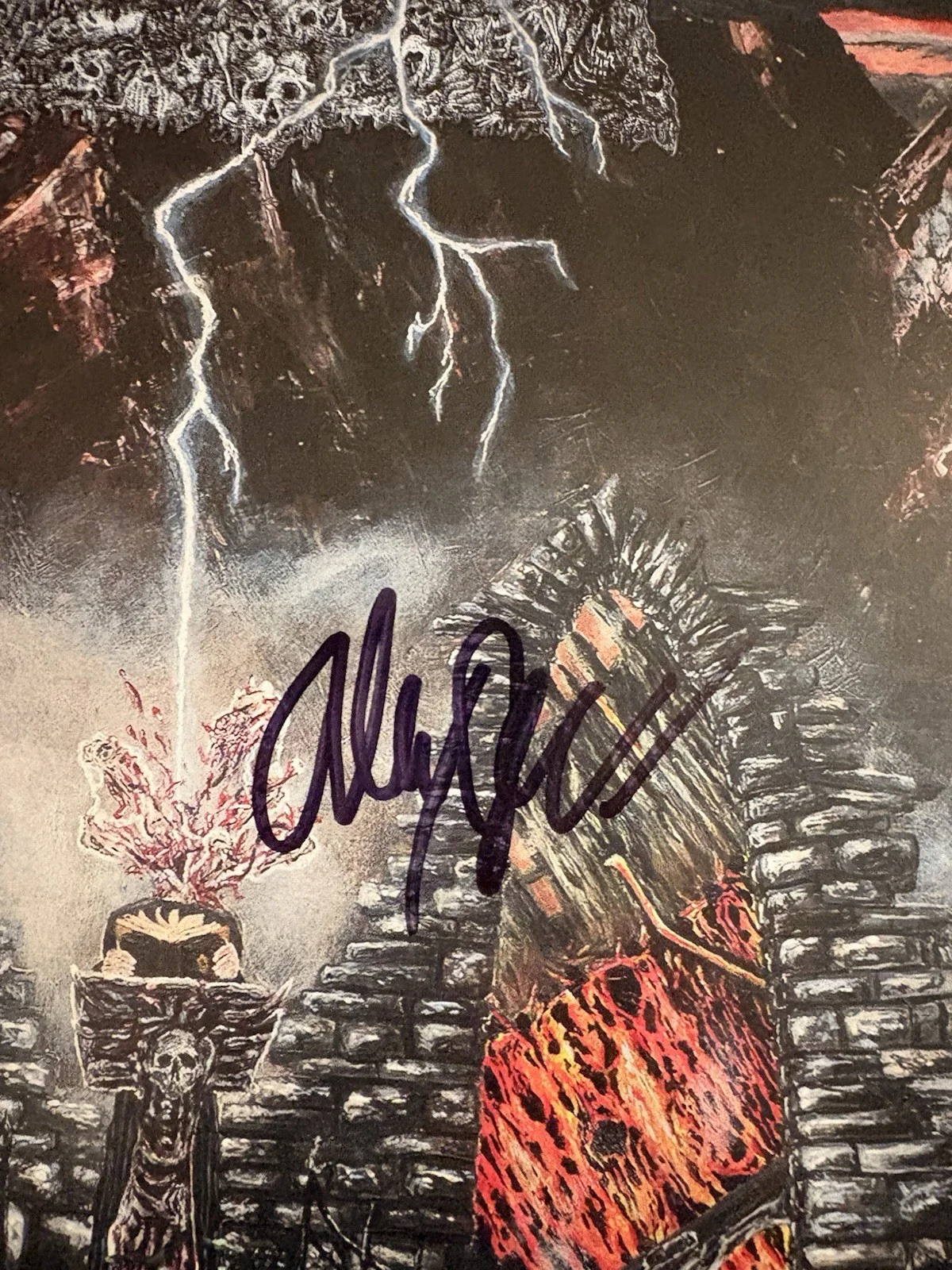 Undeath it’s time to rise from the grave Autographed Splatter Vinyl Record, изображение 2