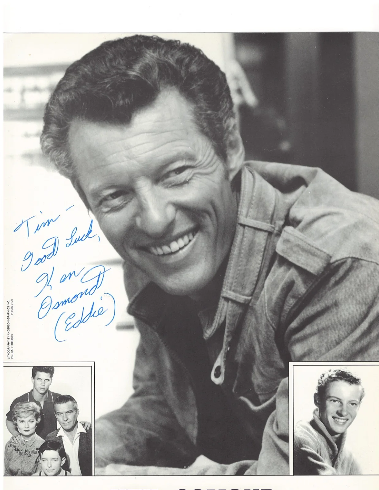 Ken Osmond — Ken Osmond Signed 8.5x11 B&W Photo — Eddie Haskell