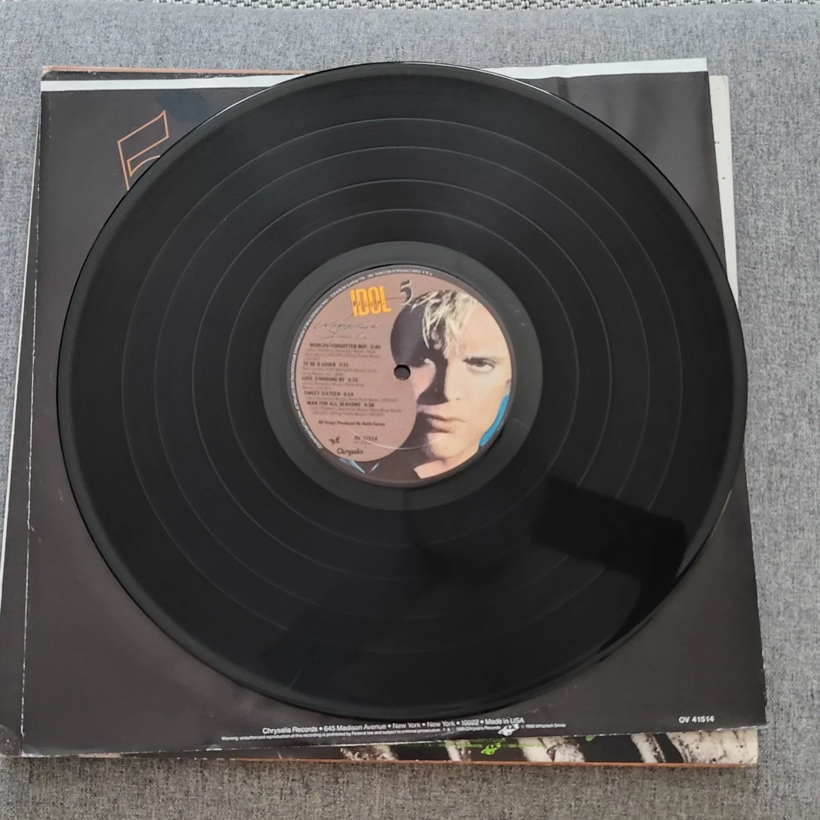 Billy Idol Whiplash Smile Vinyl Record Chrysalis, image 4