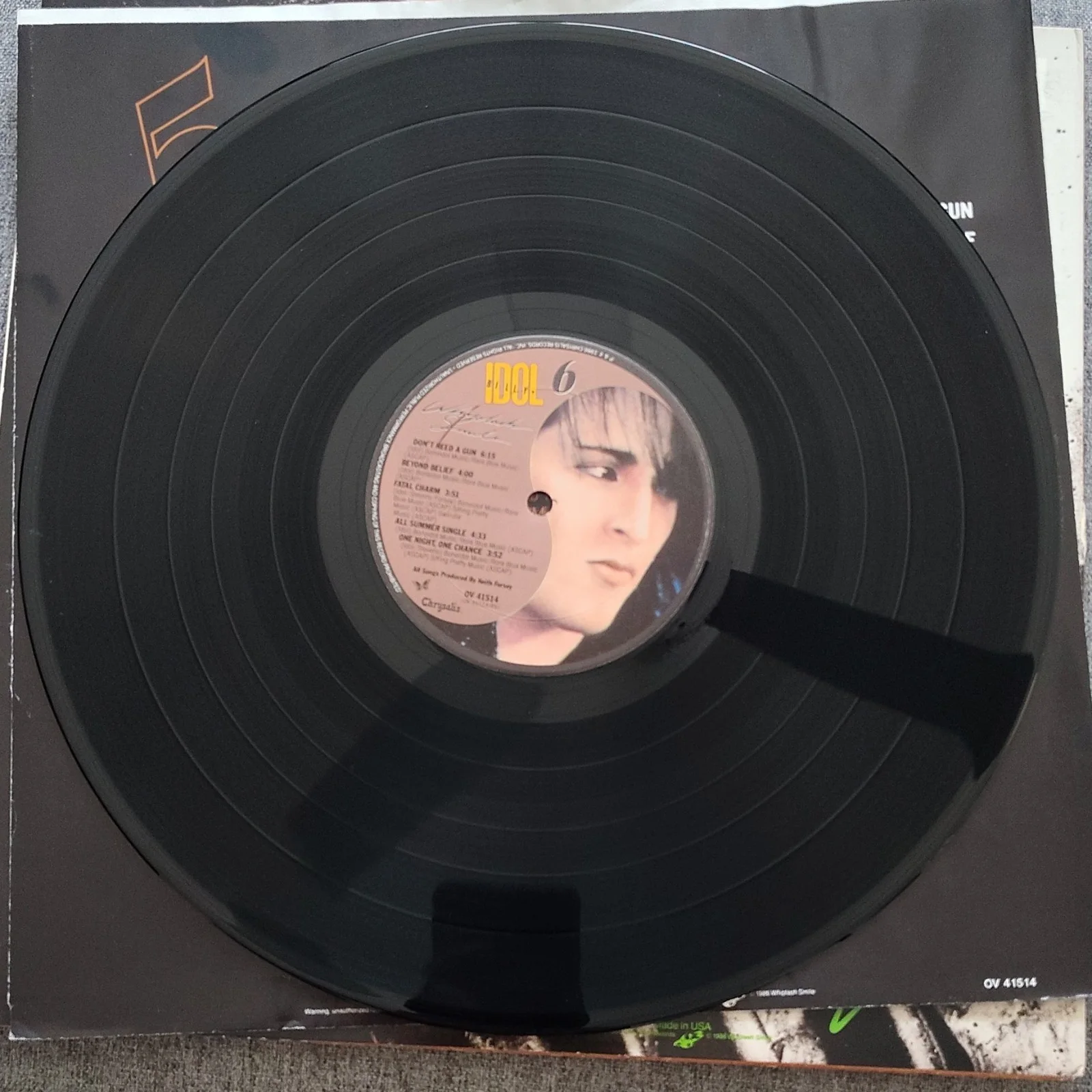 Billy Idol Whiplash Smile Vinyl Record Chrysalis, image 5