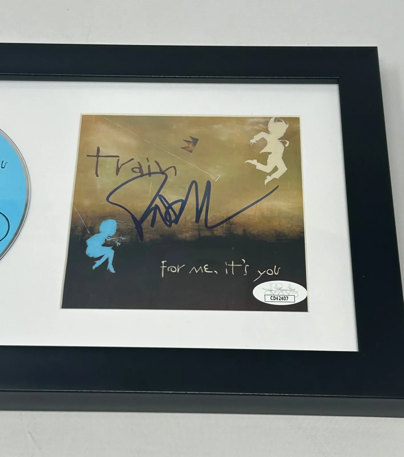 Pat Monahan signed Train For Me, It's You Framed CD Cover JSA COA, image 2