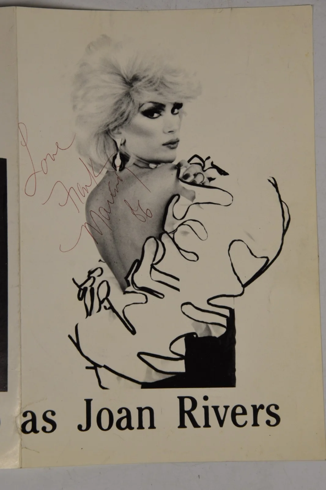 Vintage Frank Marino as Joan Rivers Autographed Poster Print Drag Queen Art, изображение 3