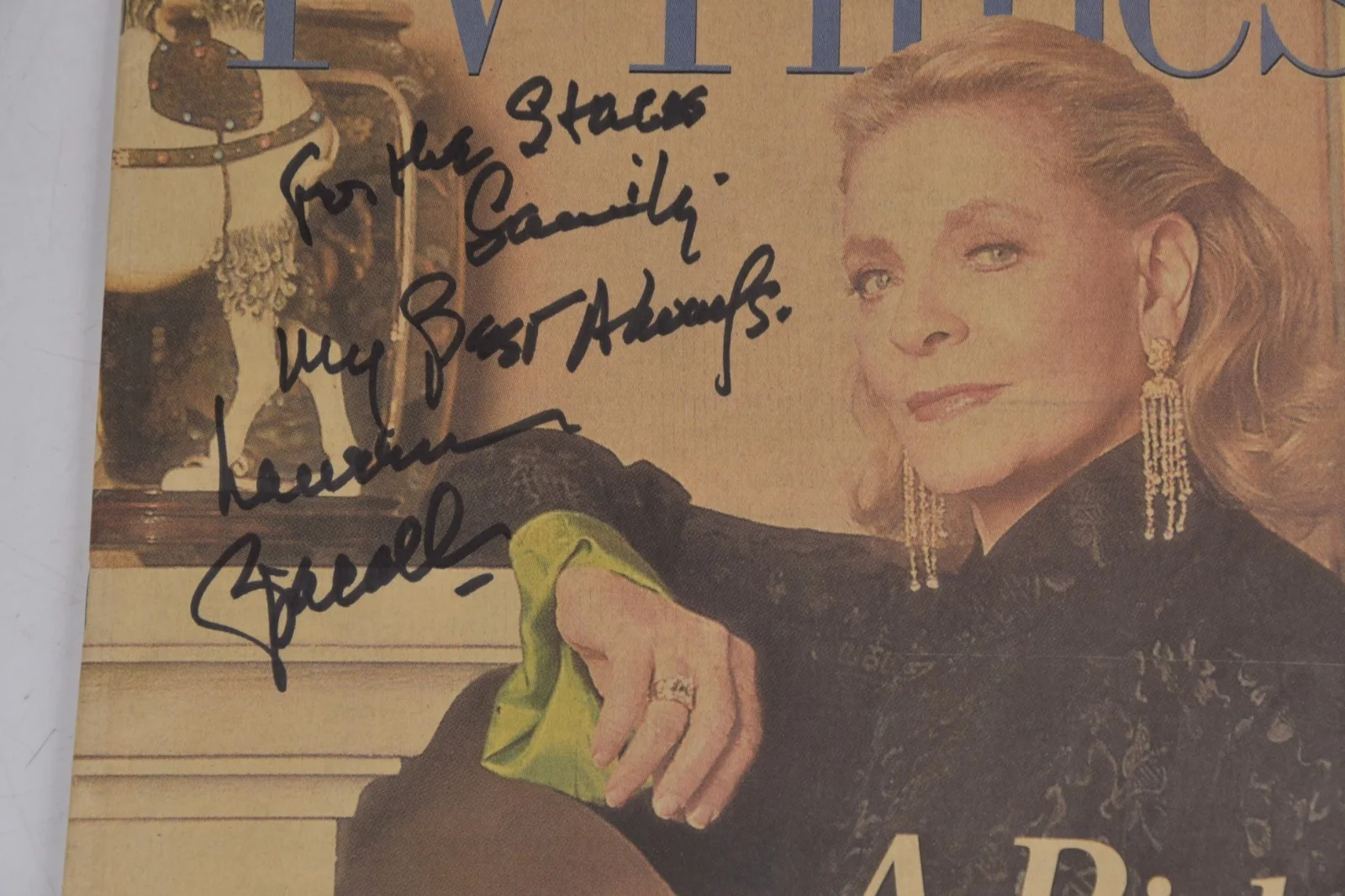 Vintage Lauren Bacall Autograph TV Times Los Angeles Times 1999 Doris Duke, изображение 3