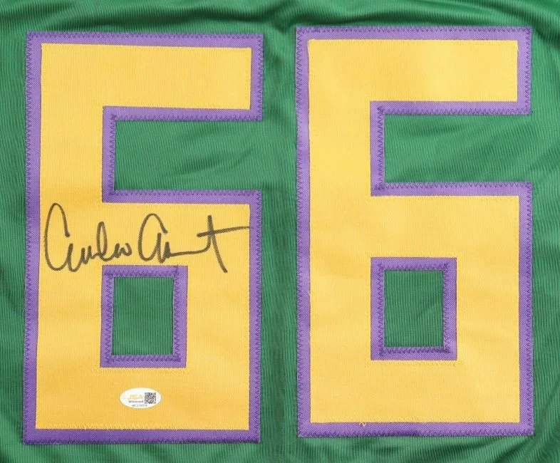 Emilio Estevez — Emilio Estevez Mighty Ducks Signed Green Bombay Hockey Jersey JSA QR Holo, image 2