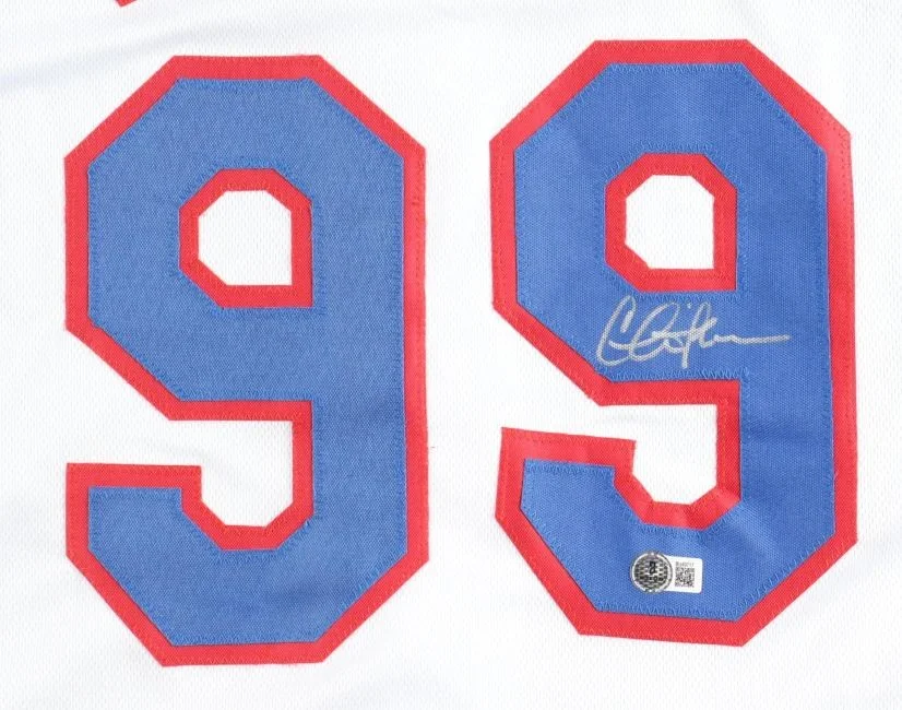 Charlie Sheen — Charlie Sheen Major League Signed White Rick Vaughn Baseball Jersey BAS, изображение 2