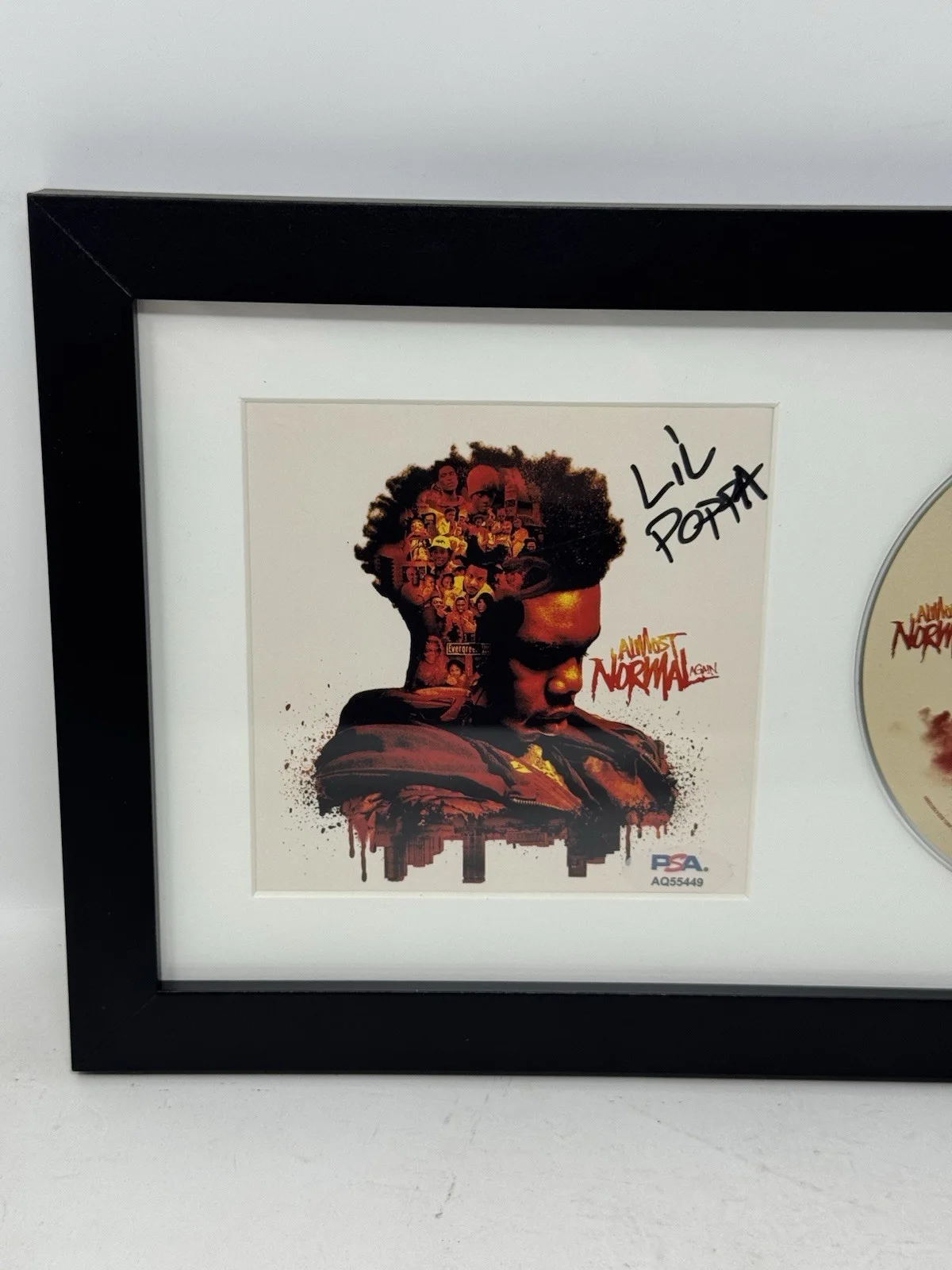 LIL POPPA SIGNED AUTOGRAPH ALMOST NORMAL AGAIN CD FRAMED PSA COA 1 HELLAVAH LIFE, image 2