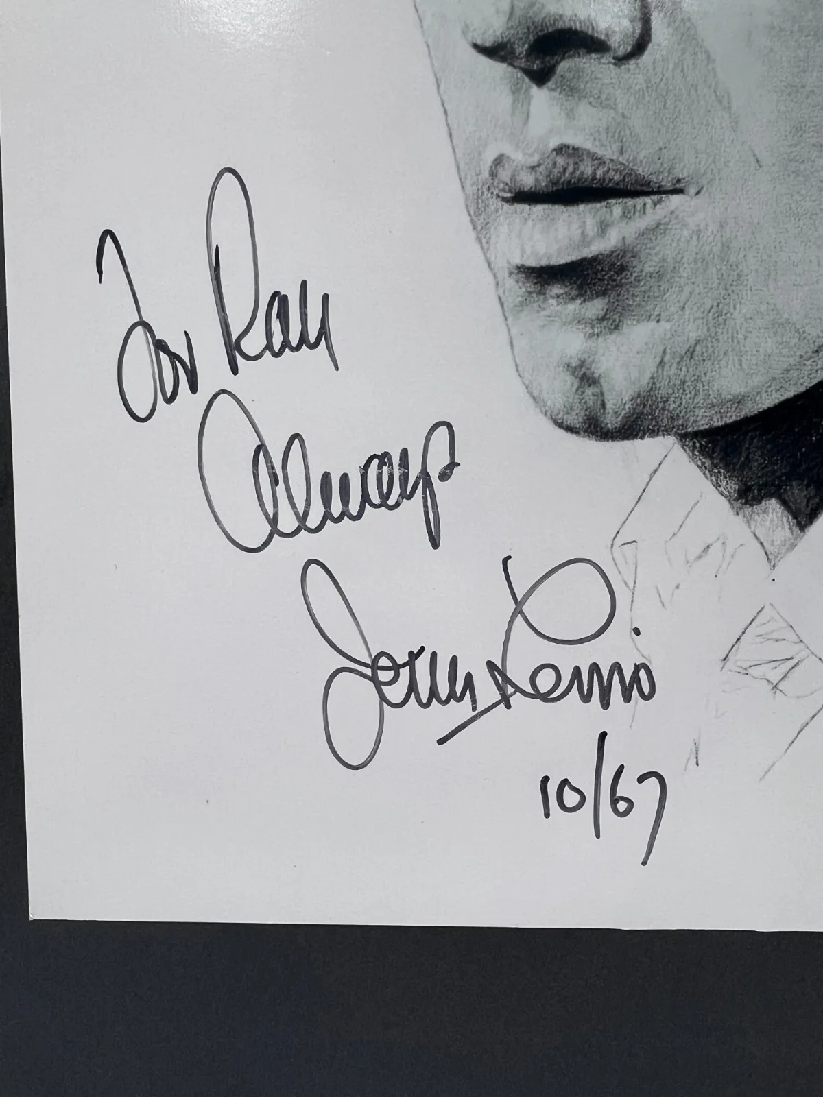 Jerry Lewis — Jerry Lewis Signed Portrait Print 1967 Vintage Matted Ready to Frame, изображение 4