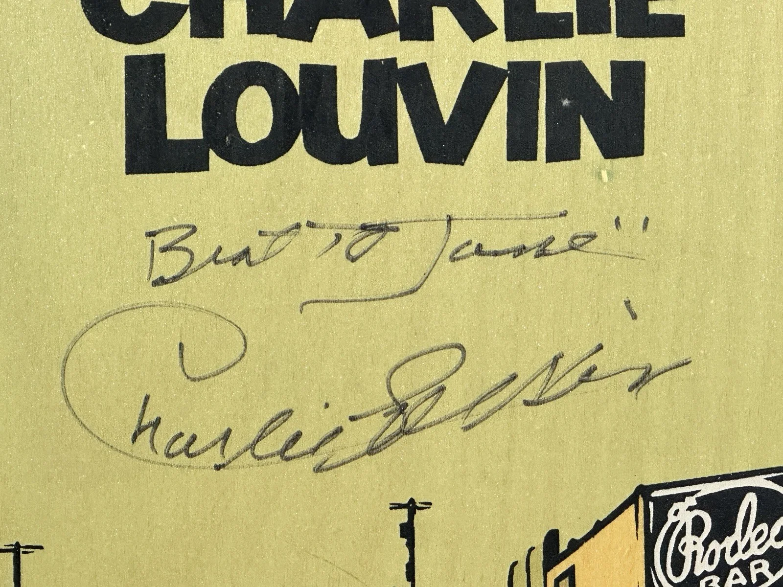 Signed Charlie Louvin Wood Concert Poster 2008 St. Louis Ocholoco Press 7x11.75, изображение 3