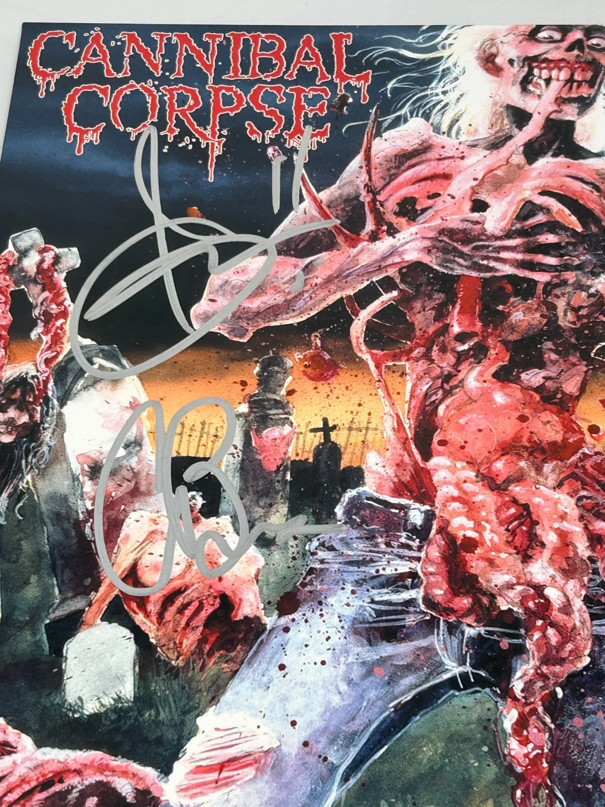 Cannibal Corpse signed Eaten Back To Life Album (Chris & Jack) JSA COA, изображение 2