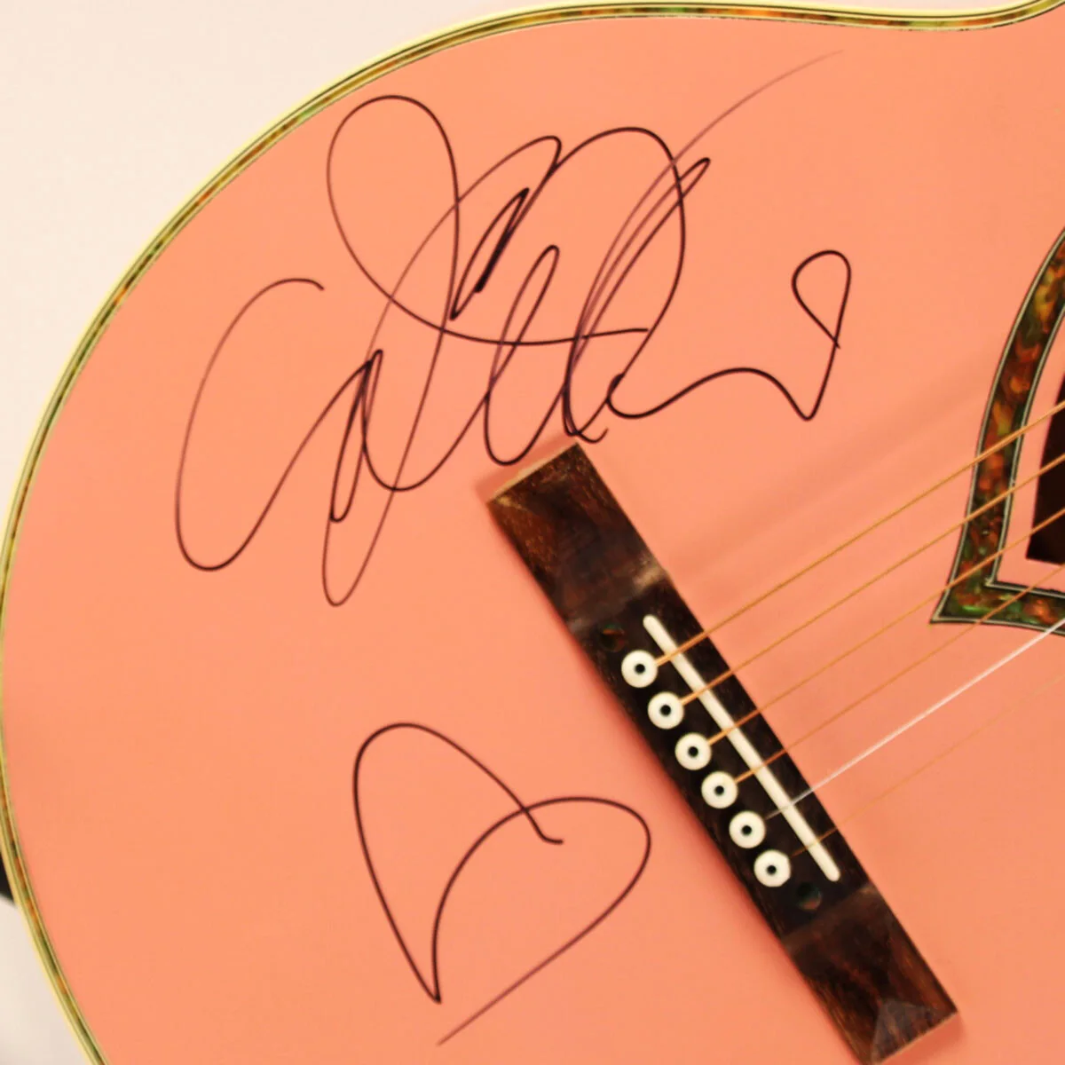 Judy Collins Signed Pink Acoustic Guitar - COA JSA, image 2