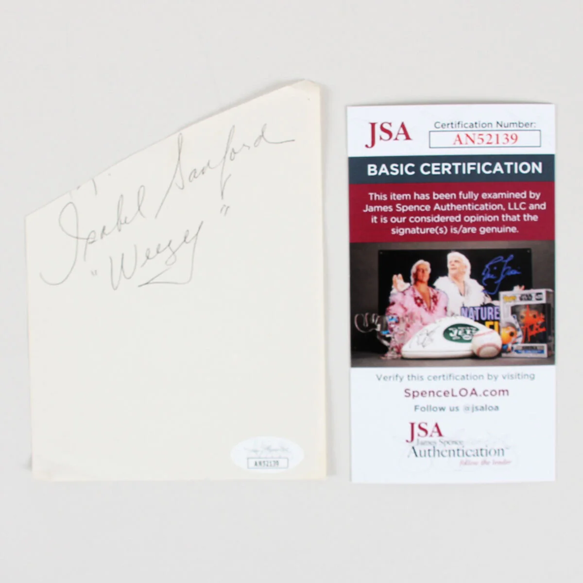 Isabel Sanford Signed Cut Parchment - COA JSA, image 3
