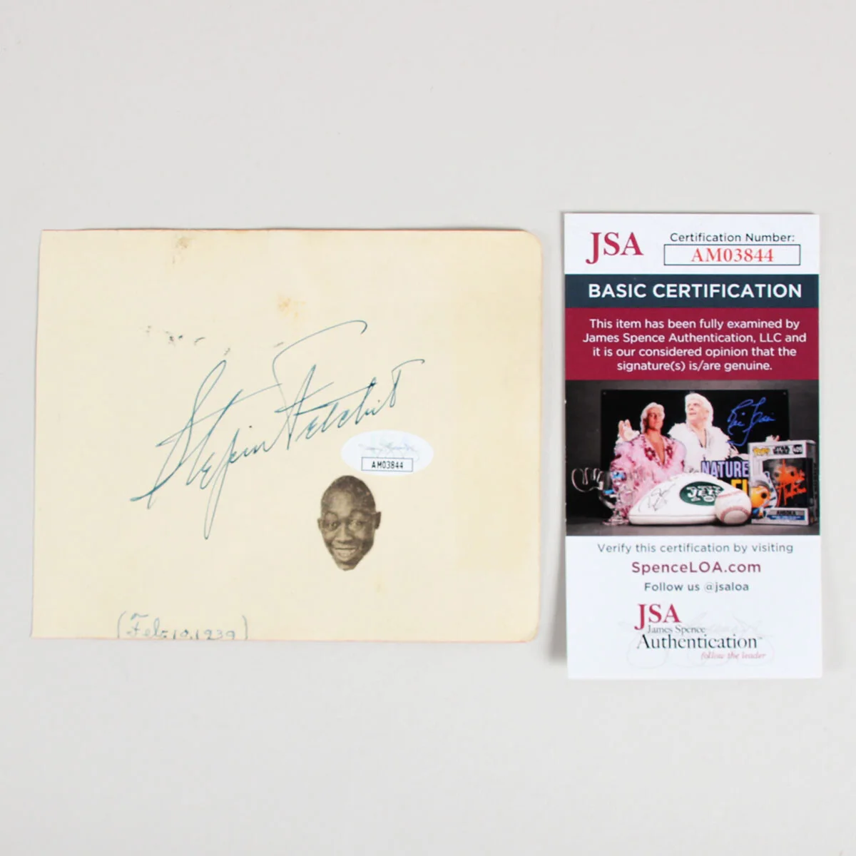 Stepin Fetchit Signed Cut Parchment - COA JSA, image 3