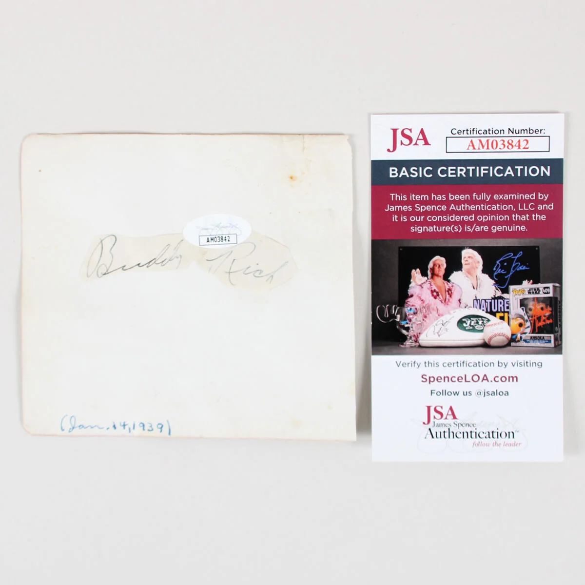 Buddy Rich Signed Cut - COA JSA, image 4
