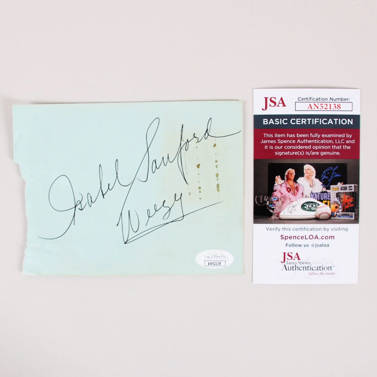 Isabel Sanford Signed Cut Parchment - COA JSA, image 2