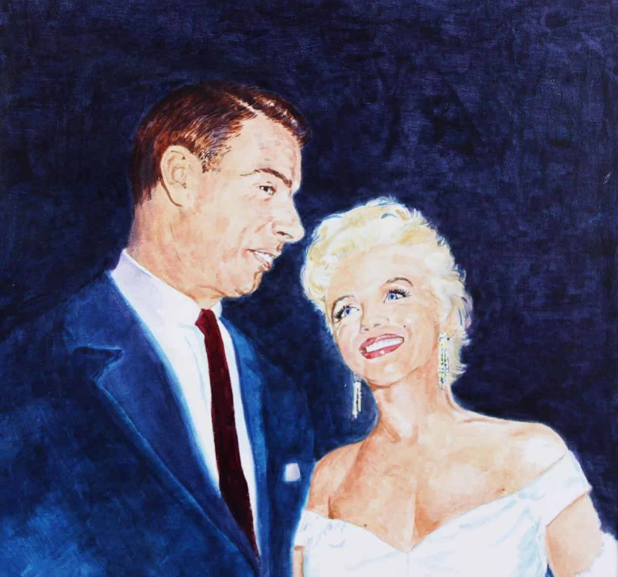 Joe DiMaggio Signed Painting w/Marilyn Monroe Display by Amore - COA JSA, image 4