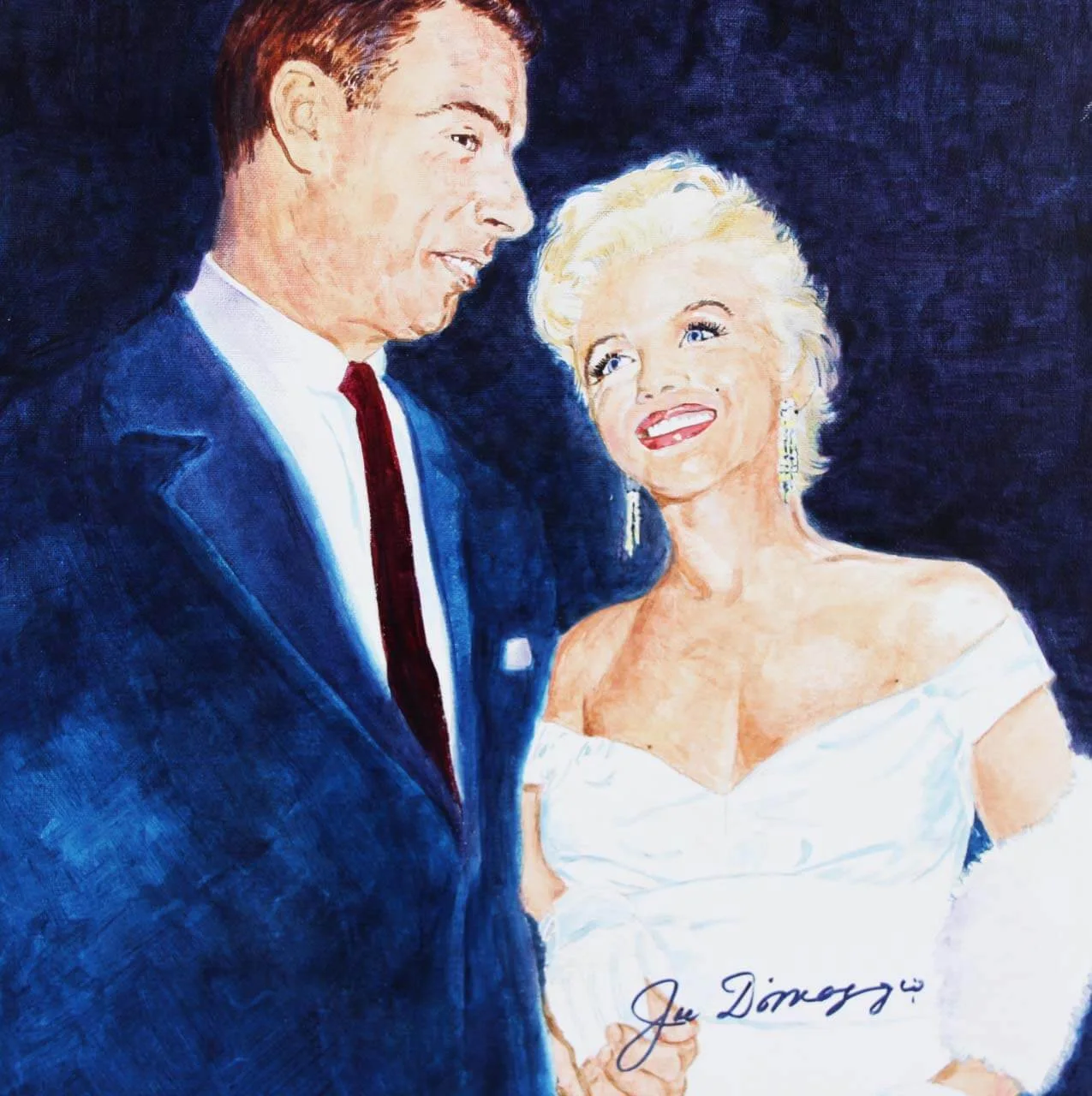 Joe DiMaggio Signed Painting w/Marilyn Monroe Display by Amore - COA JSA, image 5