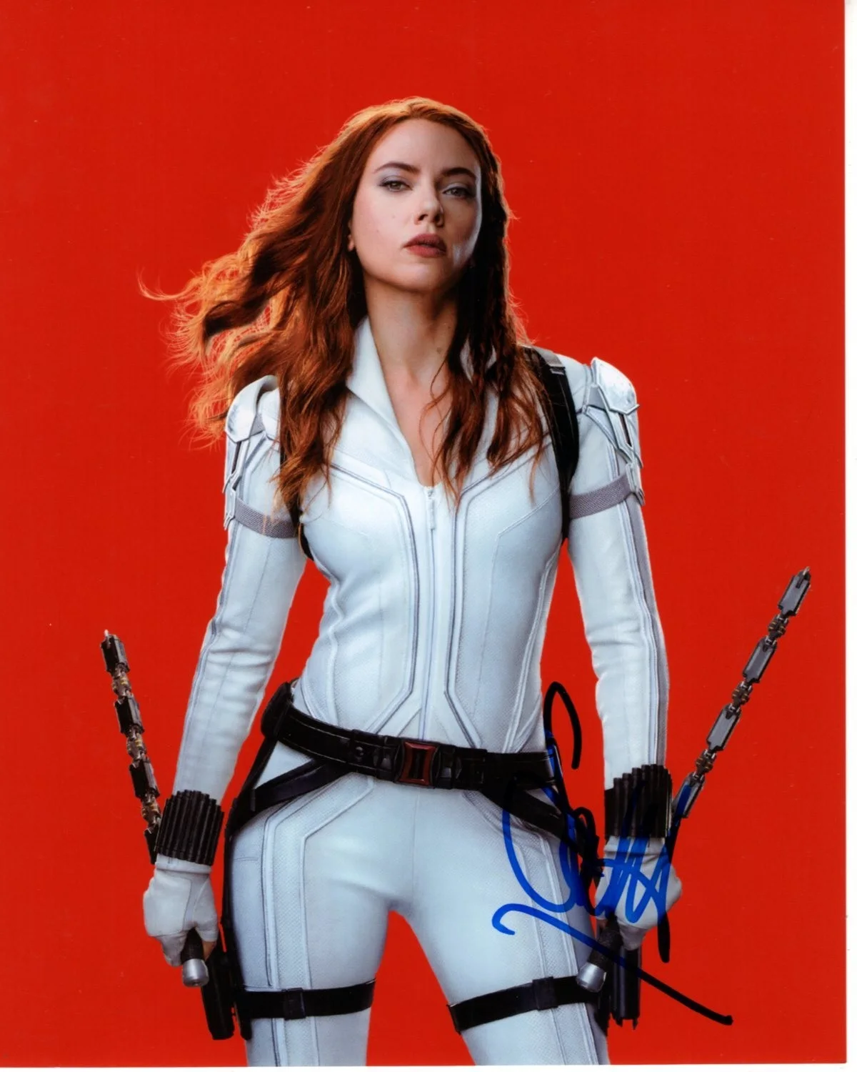 Scarlett Johansson — Scarlett Johannson Signed 8x10 Marvel Black Widow Natasha Romanoff Photograph