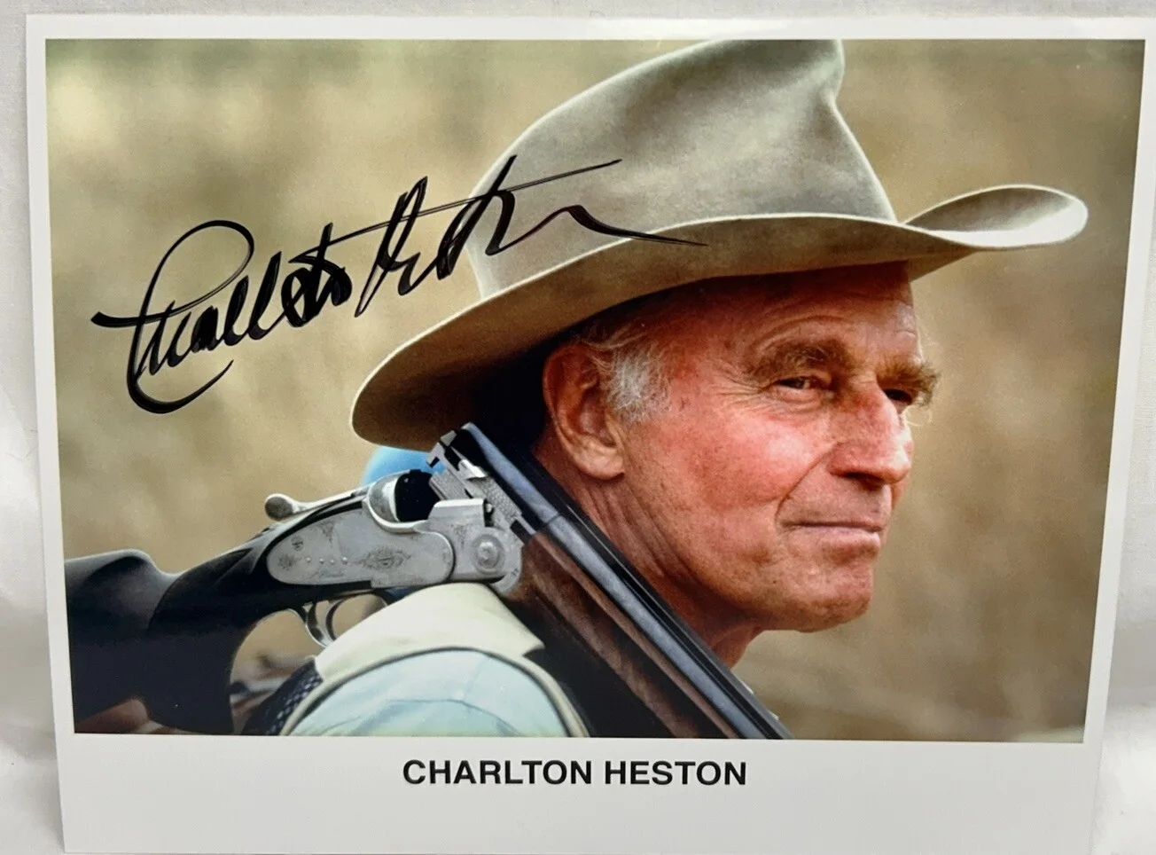 Charlton Heston — Charlton Heston Actor Political Activist 8x10 Colored Picture Signed, image 2